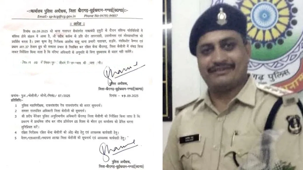 खैरागढ़ पुलिस पर वसूली का आरोप, SP ने TI सहित 3 को किया सस्पेंड