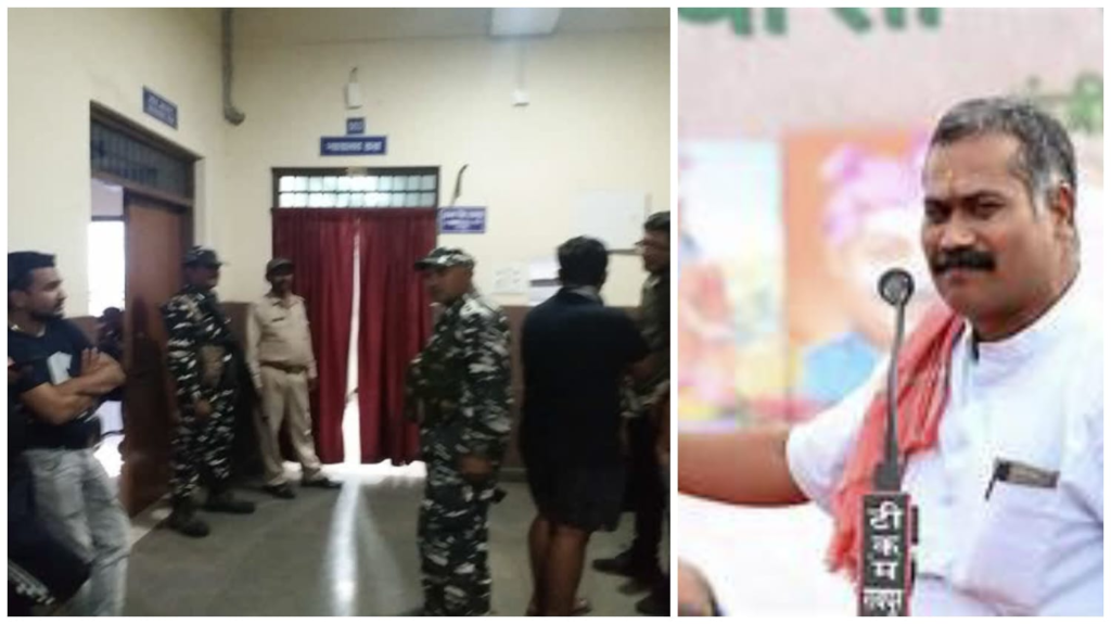 अमित बघेल नें देवेंद्र नगर थाने में किया सरेंडर…गुस्साए लोगों ने घेरा…