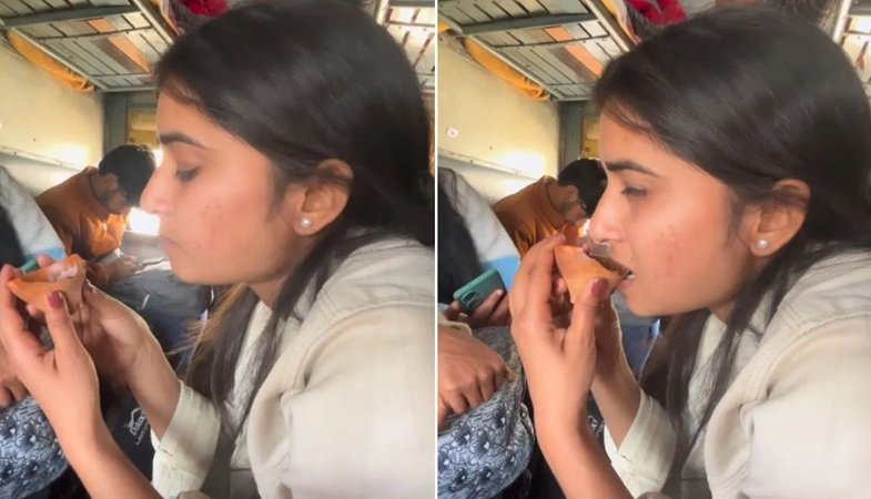 चाय पीने के बाद लड़की ने खा लिया कुल्हड़ को …! सोशल मीडिया पर वायरल