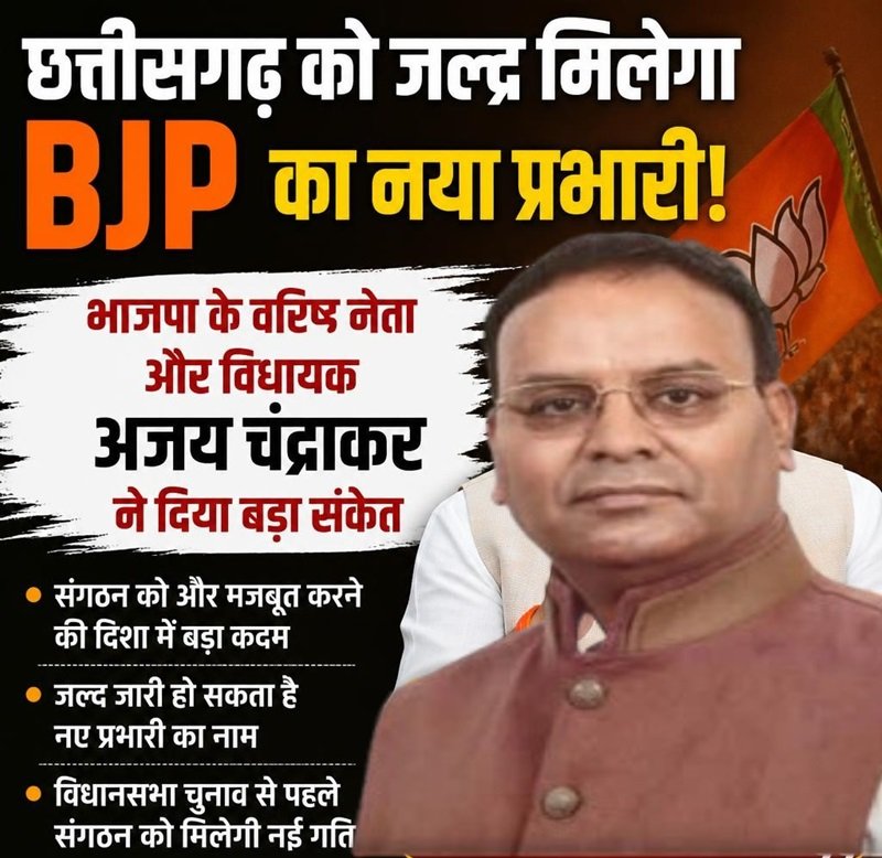 छत्तीसगढ़ को जल्द मिलेगा BJP का नया प्रभारी!