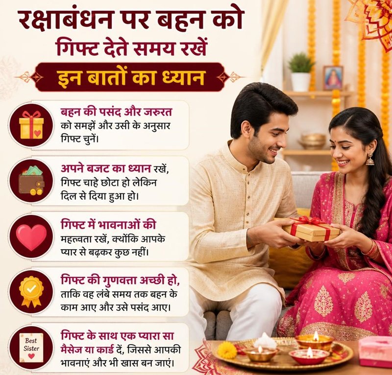 रक्षाबंधन पर बहन को गिफ्ट देते समय रखें इन बातों का ध्यान