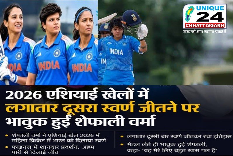 एशियाई खेलों में लगातार दूसरा स्वर्ण जीतने पर भावुक हुईं शेफाली वर्मा