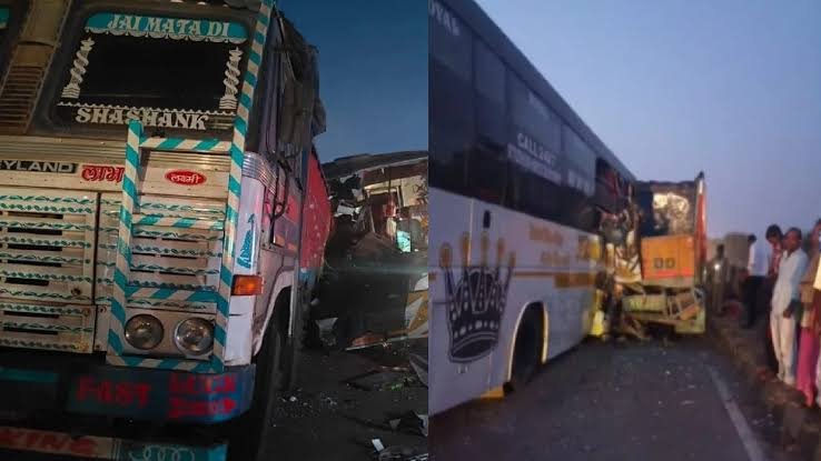 रायपुर-बिलासपुर हाईवे पर खड़े ट्रक से टकराई बस, 3 यात्रियों की मौत, 10 घायल